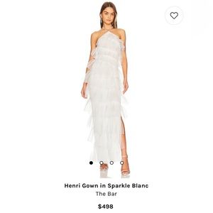 New Revolve White Halter Sparkle Gown Size 6